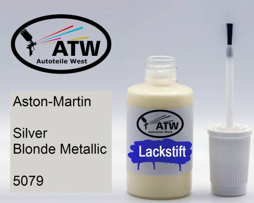 Aston-Martin, Silver Blonde Metallic, 5079: 20ml Lackstift, von ATW Autoteile West.